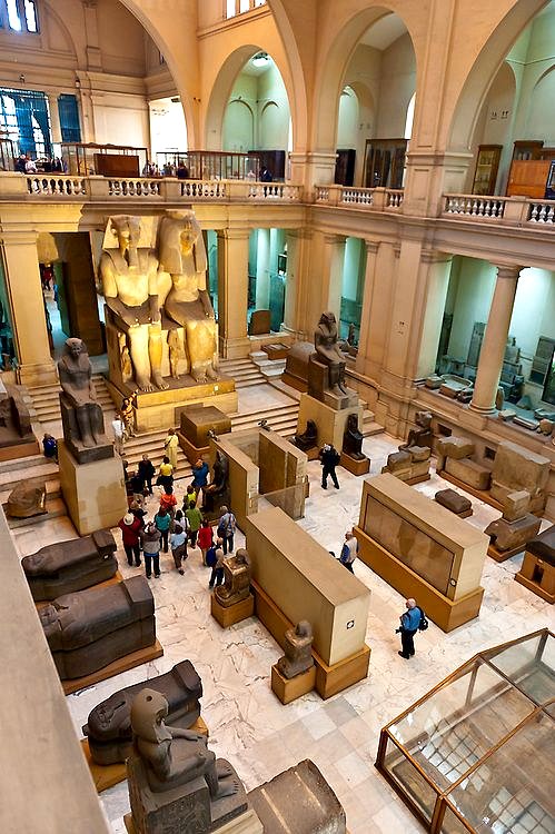 Interior view of the Egyptian Museum, Cairo, Egypt