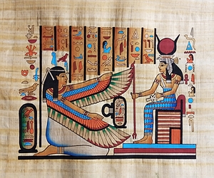 egyptian Papyrus Paintings, Hand Painted, Signed