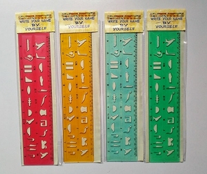 Hieroglyphic Alphabet Stencil Ruler, Acrylic