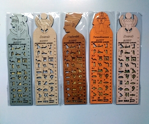 Hieroglyphic Alphabet Stencil Ruler, wood