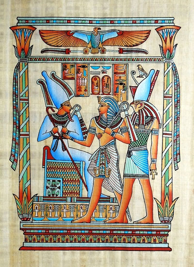 Papyrus Egyptians on Egyptian Papyrus Painting  The Tribute 2