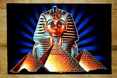 Egyptian papyrus paintings - free hand papyrus - Papyrus painting tableau