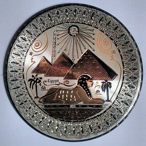 brass plate, pyramids sphinx