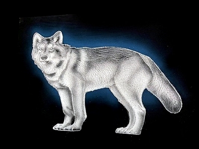 Wolf Black Velvet Painting
