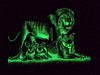 Lion's Family Black Velvet Painting