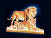 Lion's Family Black Velvet Painting