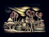 Palms and Pyramids Night, Black Velvet Painting