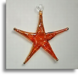 Christmas Ornaments - Egyptian hand made Pyrex Glass - star