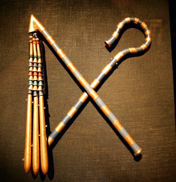 King Tutankhamun's royal crook and flail 