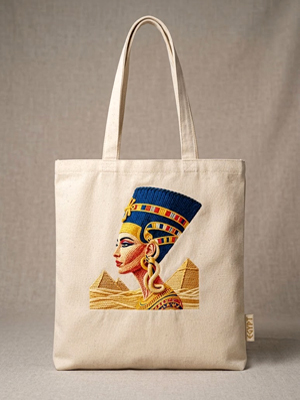 Tote Bag, plain-woven off-white or natural canvas fabric