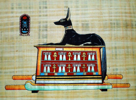 Anubis - Death God Papyrus Painting