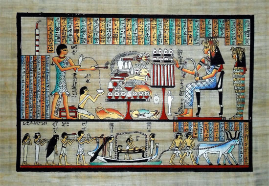Egyptian Papyrus Painting - Death Ceremony