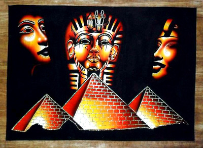 Egyptian papyrus paintings - free hand papyrus - Papyrus painting tableau