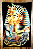 Egyptian free hand papyrus painting, Tut Ankh Amun