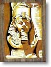 Ramsess 2 - Egyptian free hand papyrus painting - dark papyrus