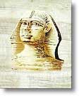 Sphinx - Egyptian free hand papyrus painting - dark papyrus