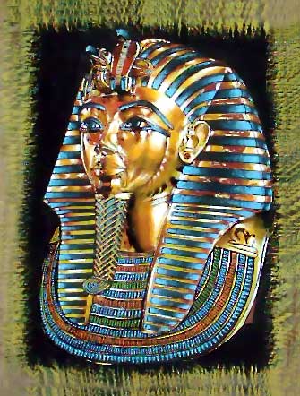 Tut Ankh Amen - Free Hand Papyrus Painting - dark papyrus