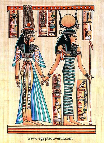 Egypt papyrus painting - isis  papyrus 
