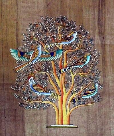 Tree of Life - Papyrus Painting - Dark Papyrus