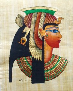 Queen Cleopatra Papyrus Painting