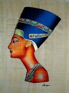 Queen Nefertiti Papyrus Painting