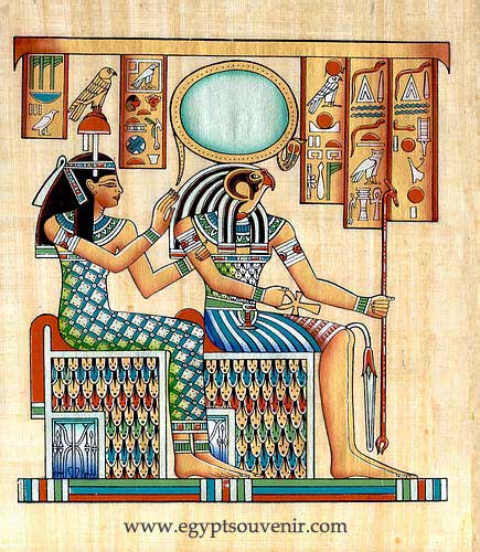 Egyptian papyrus paintings - Ra-horakhty papyrus