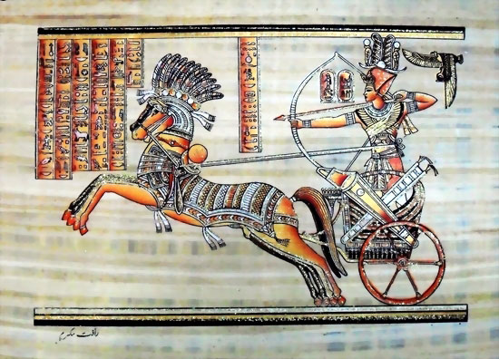 Ramses II kadesh Battle Ramses II Chariot Egyptian Papyrus Painting