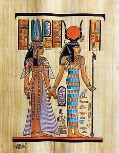 Isis & Nefertari Papyrus Painting