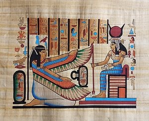 Isis & Maat Papyrus Painting