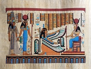 Nefertari, Isis, Maat & Isis Papyrus Painting