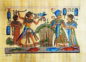 Duck Hunting in Nile River Papyrus Painting