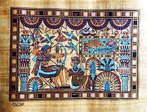 King Tut Birds Hunting Papyrus Painting