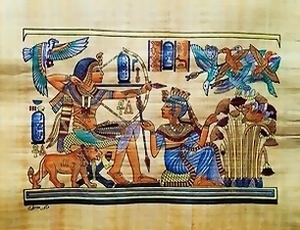 King Tut Birds Hunting 1 Papyrus Painting 