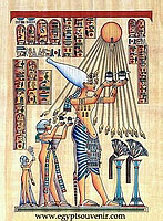 Akhenaten Papyrus - Egyptian hand made papyrus paintings