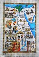 Egypt Tourism Map papyrus painting