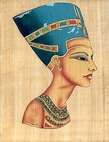 Queen Nefertiti Bust Papyrus - Egyptian hand made papyrus paintings