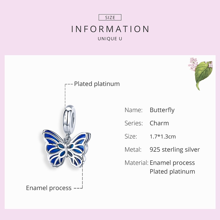 Butterfly Pendant Double Openwork 925 Sterling Silver