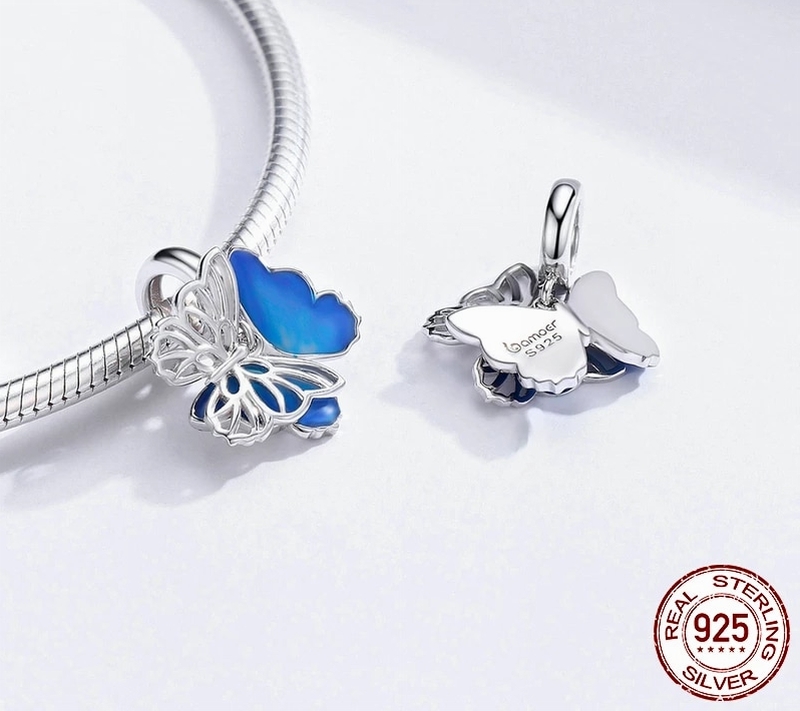 Butterfly Pendant Double Openwork 925 Sterling Silver