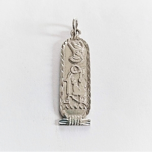 Silver Cartouche 2, Light Hieroglyphic Background Handmade Silver Jewelry Model SL11